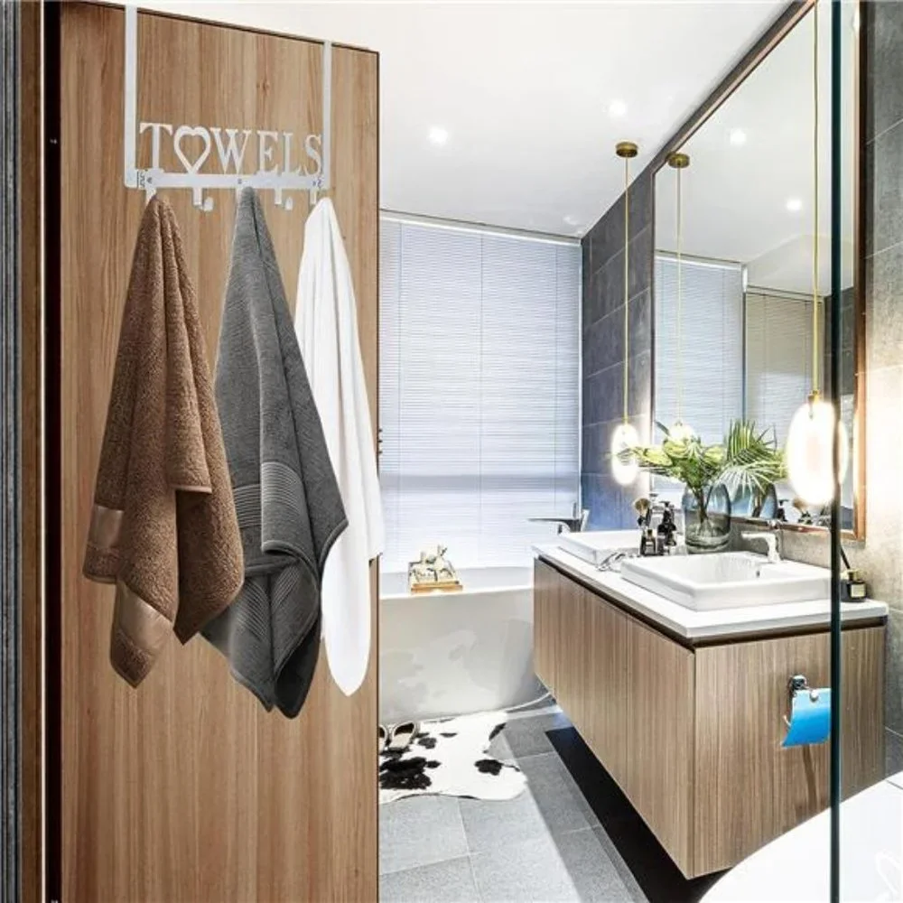 Over The Door Towel Rack Metal Bath Towel Holder Hanger for Bathroom Bedroom